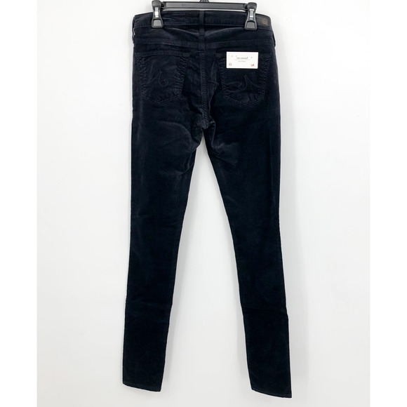 AG ADRIANO GOLDSCHMIED The Legging Velvet Jeans 24R US 00 Black Skinny NWT - Picture 6 of 13